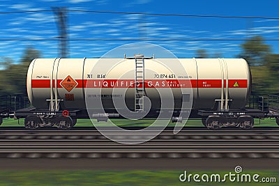 Freight train with gasoline tanker cars Stock Photo