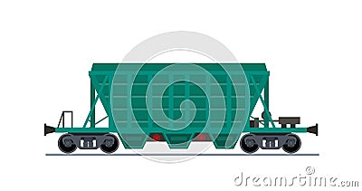 Freight train wagon. Hopper car. Vector Illustration