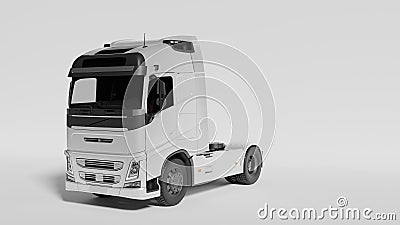 Freight transportation truck, cargo vehicle, lorry delivery shipping, business semi, industrial heavy, isolated, commercial Stock Photo