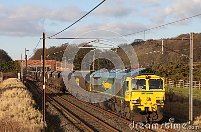 Freightliner coal train on West Coast Main Line Editorial Stock Photo