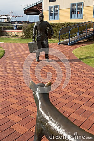 Fremantle Migrant Statues near the Migration Terminal Editorial Stock Photo