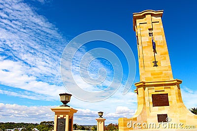 Fremantle war memorial on a blue bird day Stock Photo