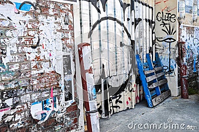 Fremantle, Western Australia: Tagging and Graffiti Editorial Stock Photo