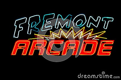 Fremont Arcade Neon Sign in Downtown Las Vegas Nevada Editorial Stock Photo