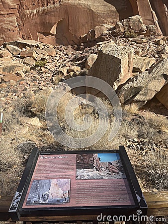 Fremont People - Petroglyphs - Capitol Reef Editorial Stock Photo