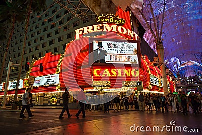 Fremont Street Casino Vegas Editorial Stock Photo