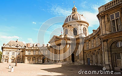 The French Academy in Paris, France was established in 1635 by cardinal Richelieu. Stock Photo