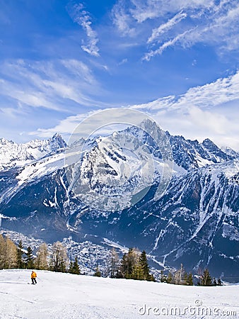 French Alps at Chamonix Mont Blanc Stock Photo