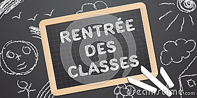 French back to school banner Vector Illustration
