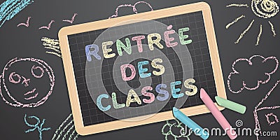 French back to school banner Vector Illustration