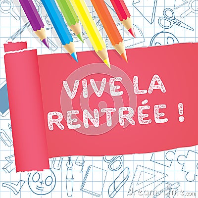 French back to school banner Vector Illustration