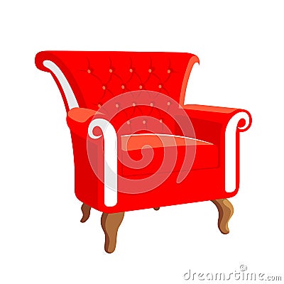 French Baroque furniture. Rococo armchair Vector Illustration