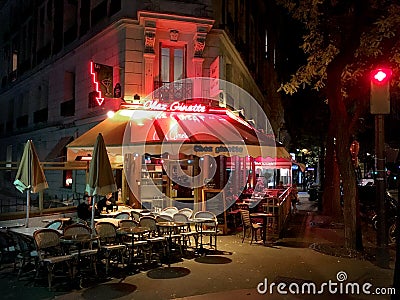 French bistro Montmartre Paris Editorial Stock Photo