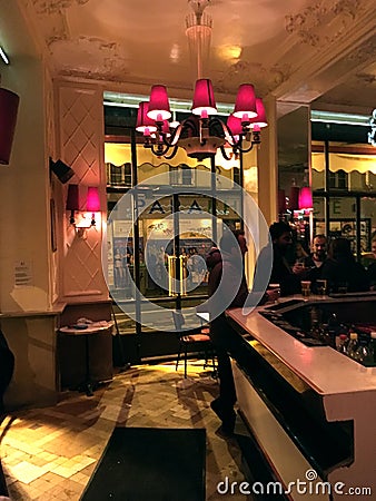 French Bistrot Paris Editorial Stock Photo