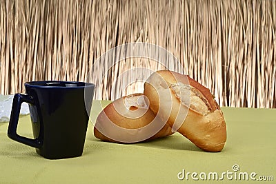 French bread roasted on the table Stock Photo
