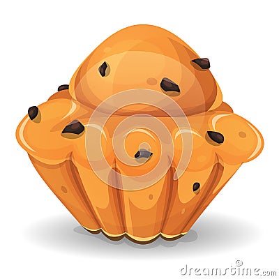 French Brioche With Chocolate Nuggets Vector Illustration