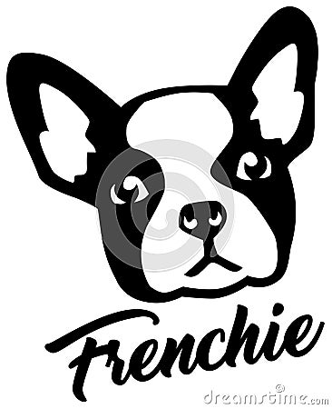 French Bulldog head Vector Illustration