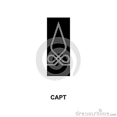 French captain military ranks and insignia glyph icon Stock Photo
