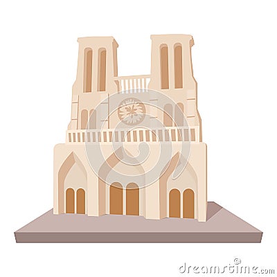 French castle icon, cartoon style Vector Illustration