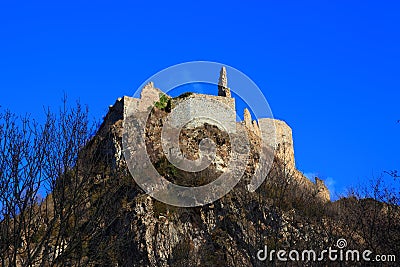 French castle of Usson in Ariege Stock Photo