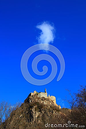 French castle of Usson in Ariege Stock Photo