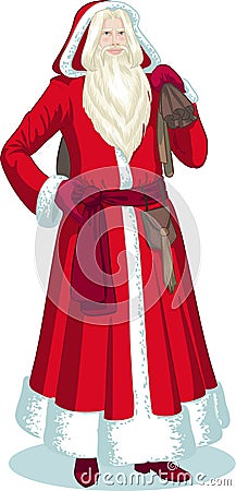 French Christmas Character Pere Noel cartoon Vector Illustration