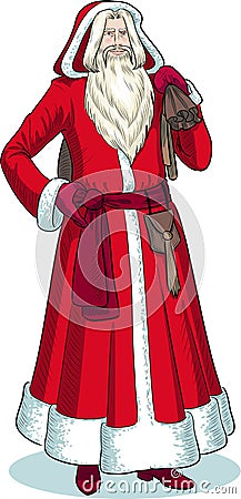 French Christmas Character Pere Noel colored Vector Illustration