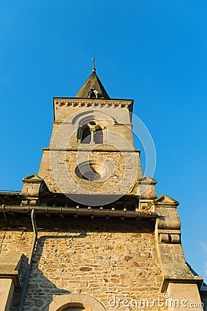 French church tower Stock Photo