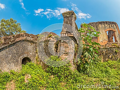 French Colonial Ruin. Muang Khoun, Laos Stock Photo