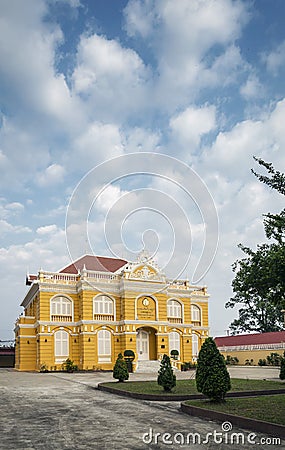 french colonial style architecture house in kampot old town cambodia Editorial Stock Photo