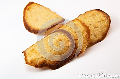 French delicacy pastry tuile with almond on white background Stock Photo