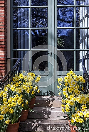 French Door Garden Stock Photo