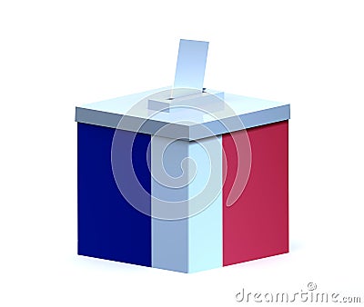 French election ballot box Cartoon Illustration