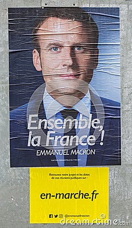 French Election Poster - The Second Round Editorial Stock Photo