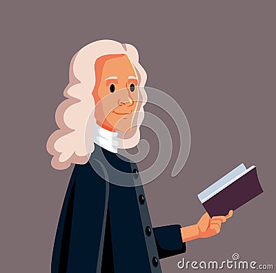 French Enlightenment Writer Voltaire Vector Caricature Illustration Vector Illustration