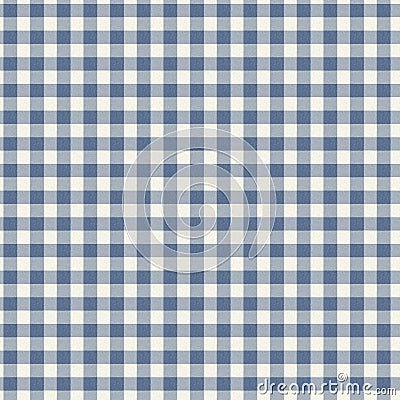 French farmhouse woven blue plaid check seamless linen pattern. Rustic tonal country kitchen gingham fabric effect Stock Photo