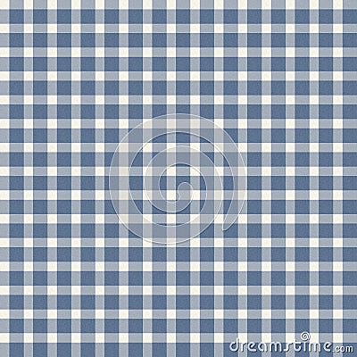 French farmhouse woven blue plaid check seamless linen pattern. Rustic tonal country kitchen gingham fabric effect Stock Photo