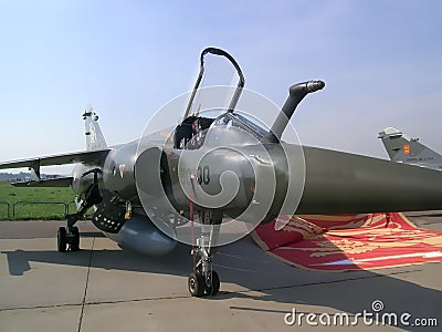 French fighter aircraft at MAKS exhibition Editorial Stock Photo