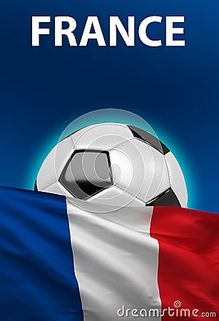 French flag, France soccer ball, football, 3D render Stock Photo