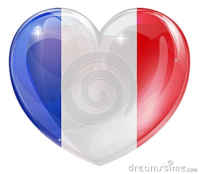 French flag heart Vector Illustration