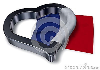 French flag and heart symbol Stock Photo