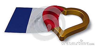 French flag and heart symbol Stock Photo