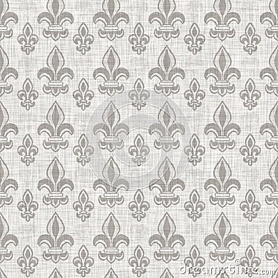 French fleur de lis royal lily seamless pattern. Farmhouse cottage background. Lilies lys flower flourish motif allover Stock Photo