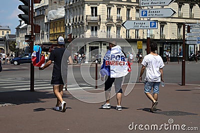 French football fan july 15th final versailles Editorial Stock Photo