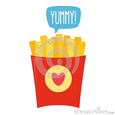 French fries. Vector Vector Illustration