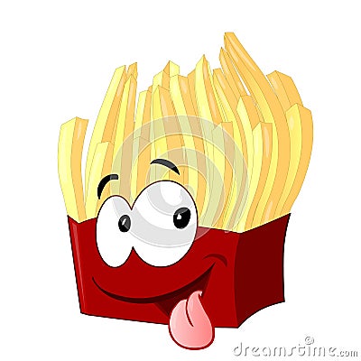 French fries face Stock Photo