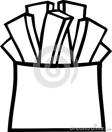 French Fries Fast Food Vector Illustration