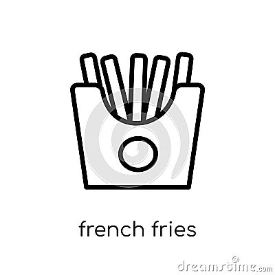 French fries icon. Trendy modern flat linear vector French fries Vector Illustration