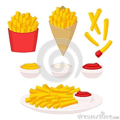 French fries illustration set Vector Illustration