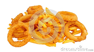 French Fries And Onion Rings Stock Photo